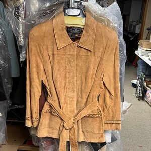 Terry Lewis Classic Luxuries Camel Suede Trench Coat